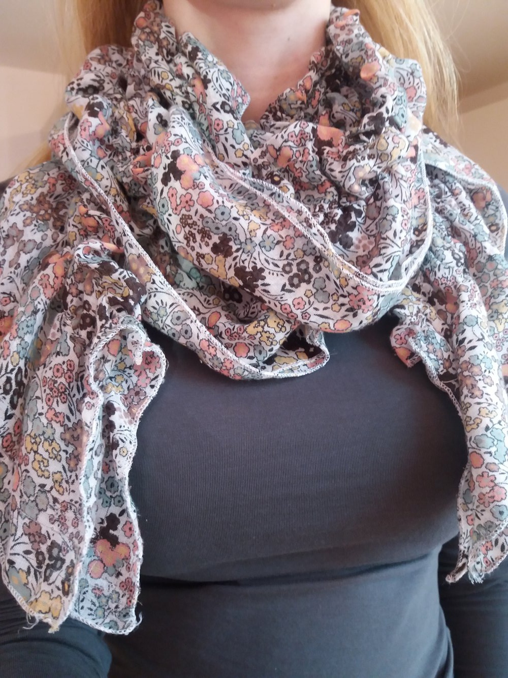 Süßes H&M Blümchen Halstuch Schal Türkis