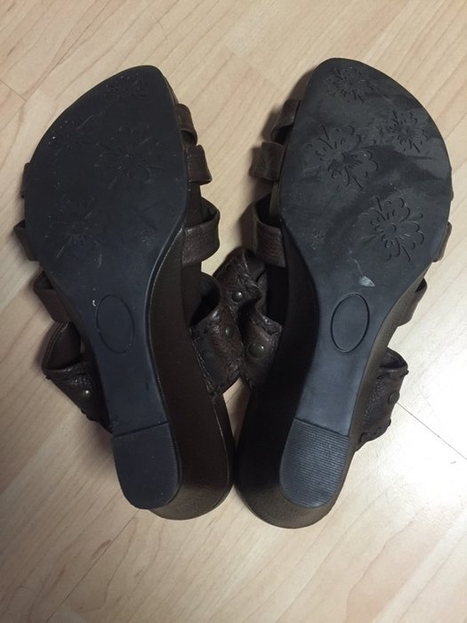 Janet D Deichmann Sandalen Keilabsatz 38 dunkelbraun neu