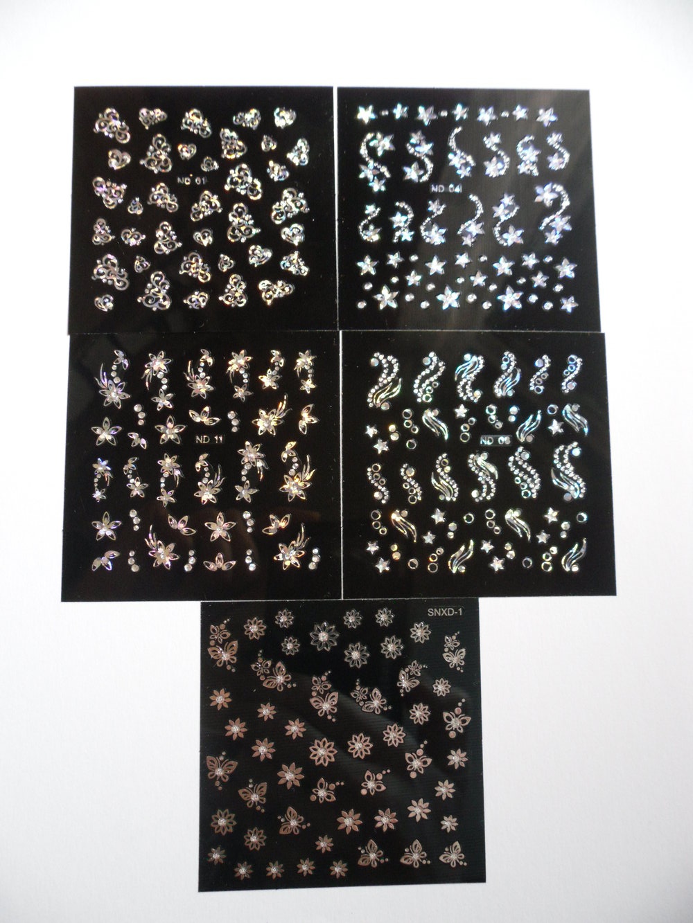 Set Nagel Sicker silber und holographischer Effekt