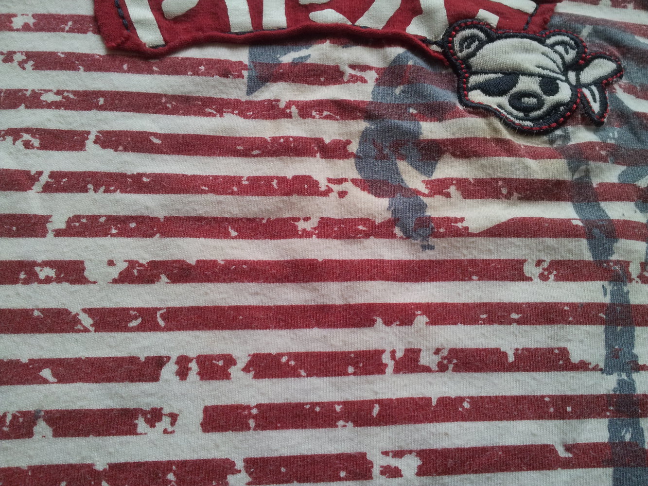 Unterhemd Pirat Teddy Bär Bärchen rot weiß Streifen