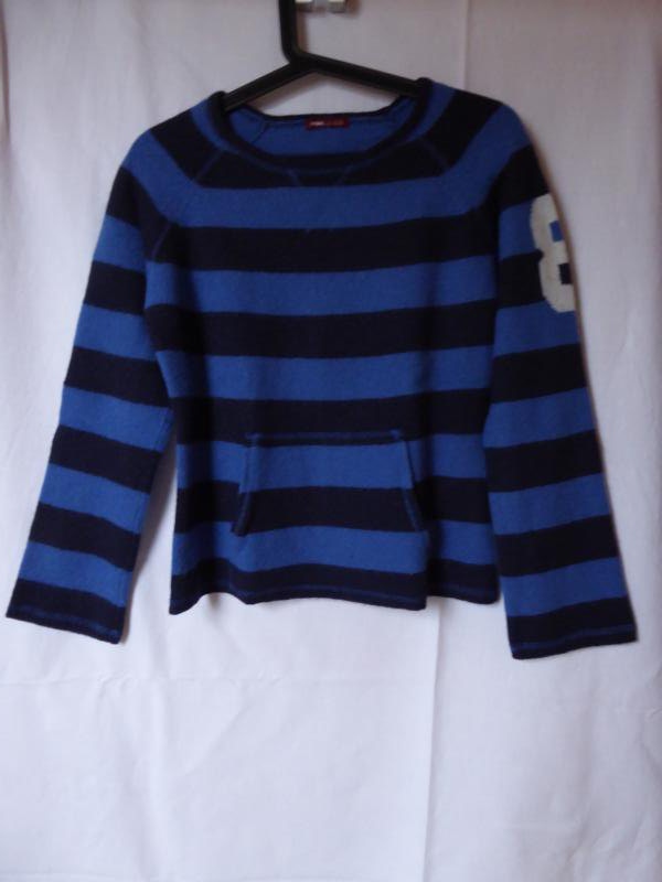 Blau-gestreifter (zwei Blautöne) Pullover aus Lammwolle von H&M