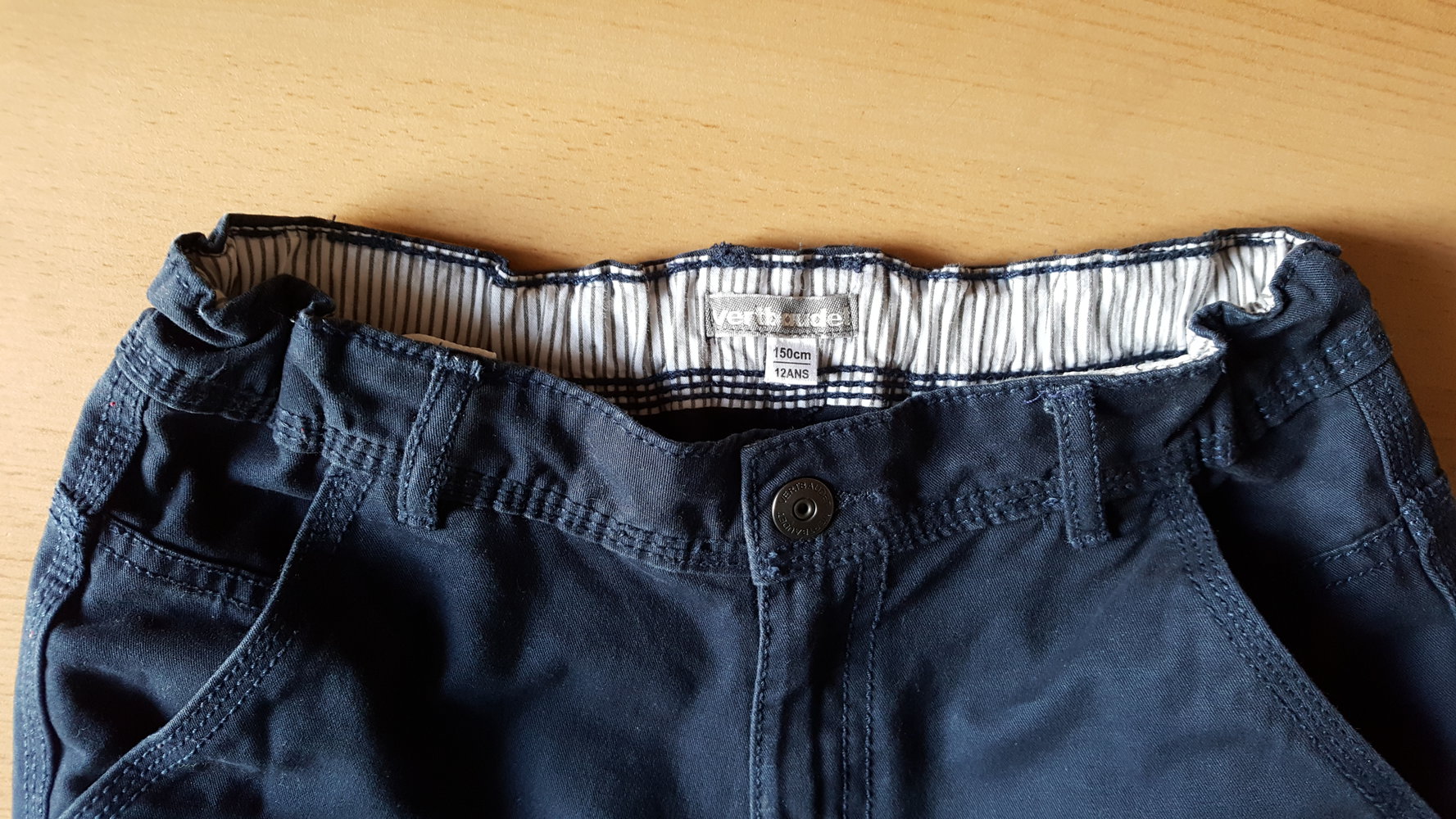 404. Stoffhose von Vertbaudet, Gr. 152, dunkelblau