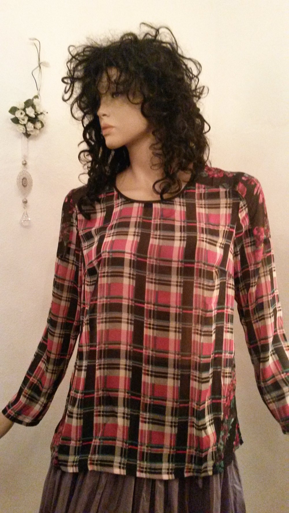 leichte Karo - Bluse im Mustermix 