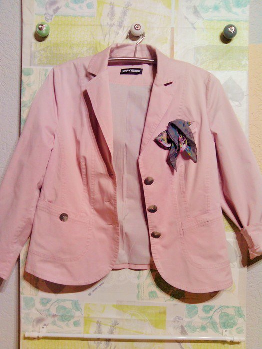 Gerry Weber Blazer in zart Rosa mit Einstecktuch - TOP