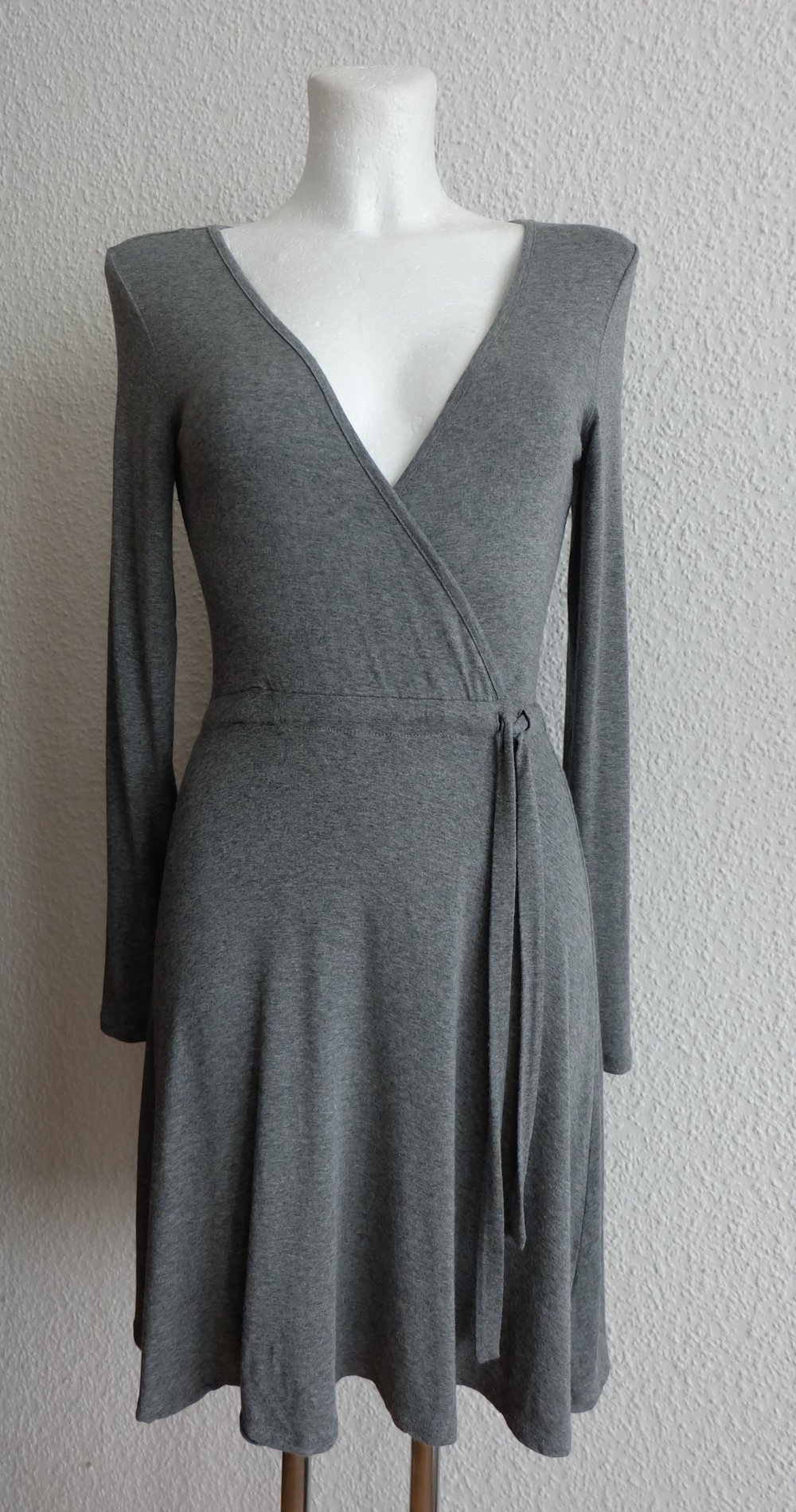 Kleid Prinzess-Line A-Linie Jersey swing elegant V-Ausschnitt, Wickelkleid