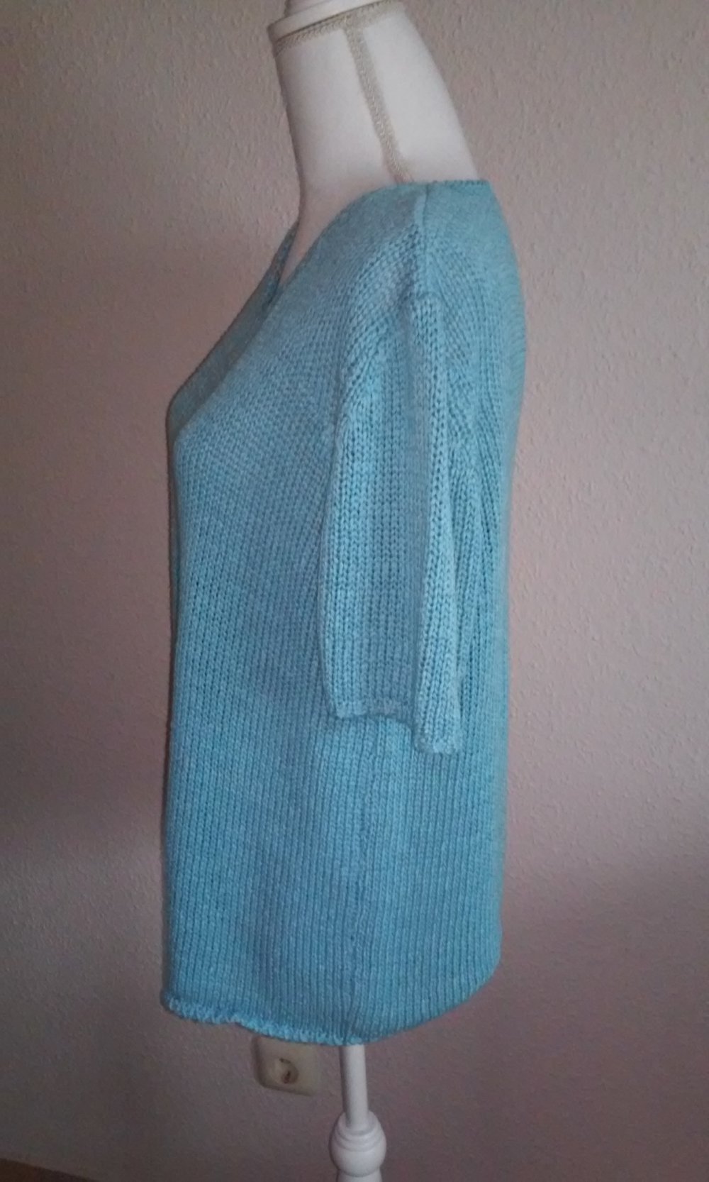 Shirt Pulli Kurzarmpulli Strickpullover ganz luftig weich und leicht