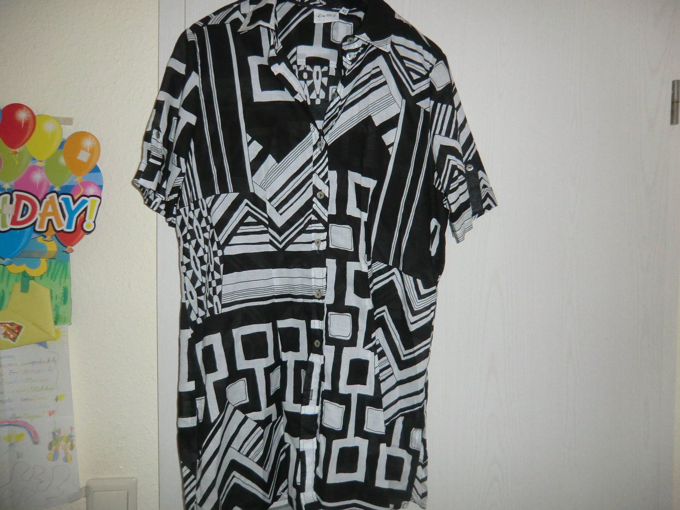 Bluse Gr.42 Neu schwarz weiß M 