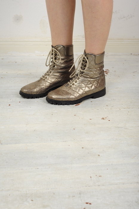 Schuhe Schnürer Vintage Blogger Gold Schnürschuhe Hipster Blogger Boho