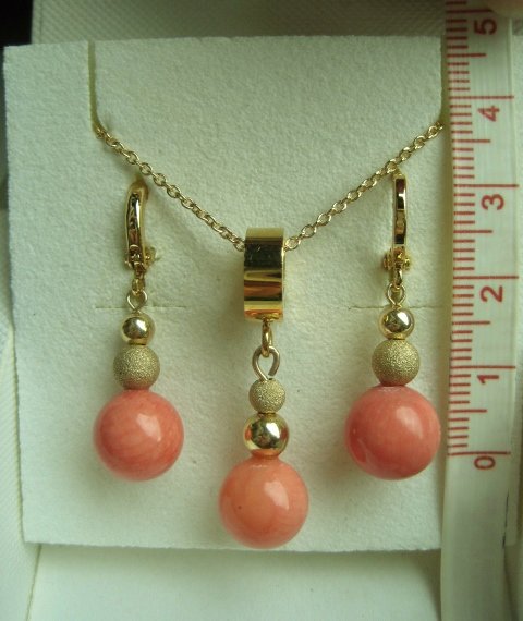 Schmuck Set Bambuskoralle gold