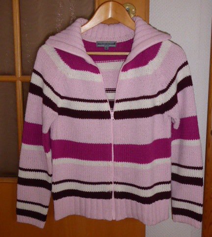 Grobstrick-Cardigan mit Streifen