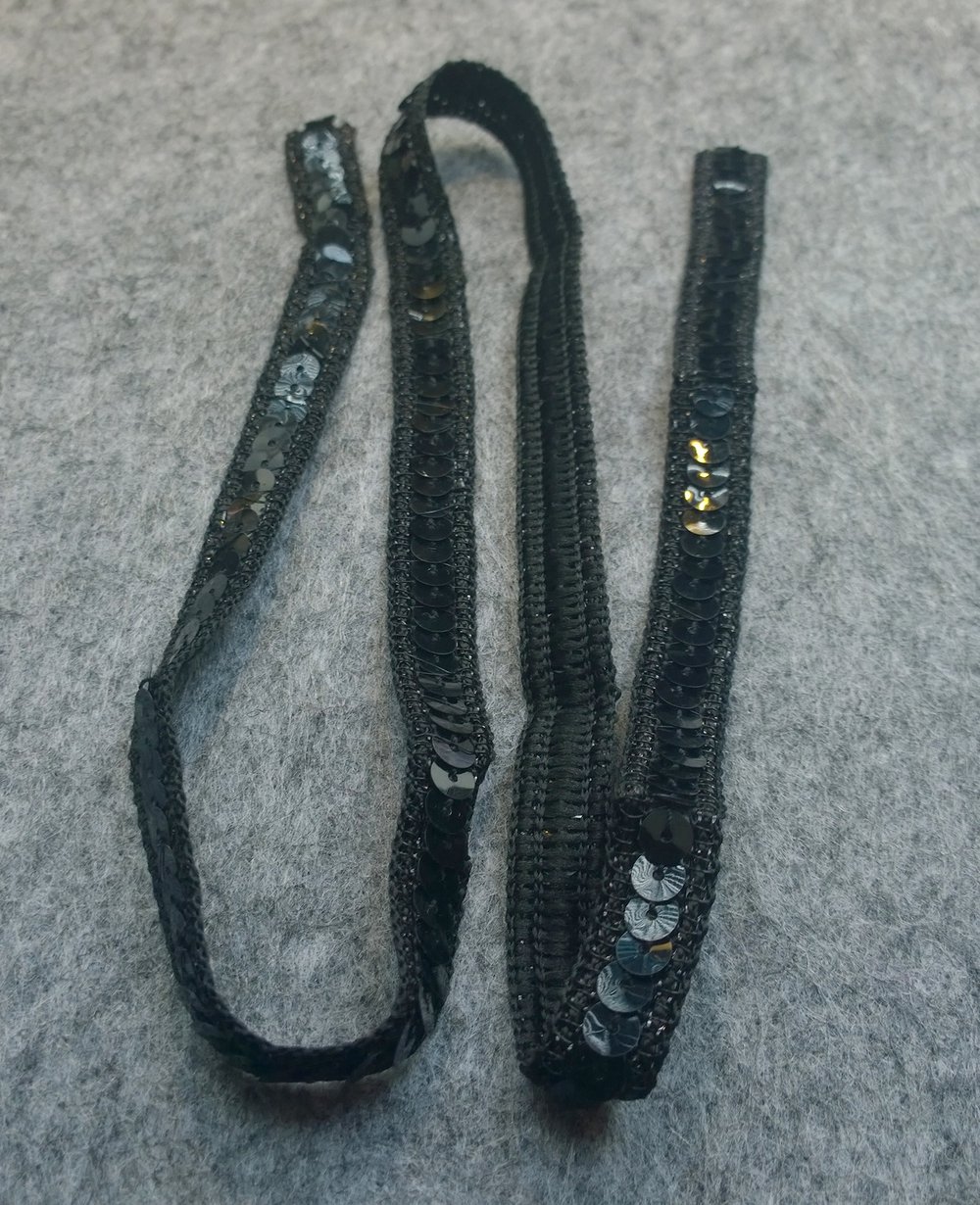 Haarband, schwarz, Pailletten