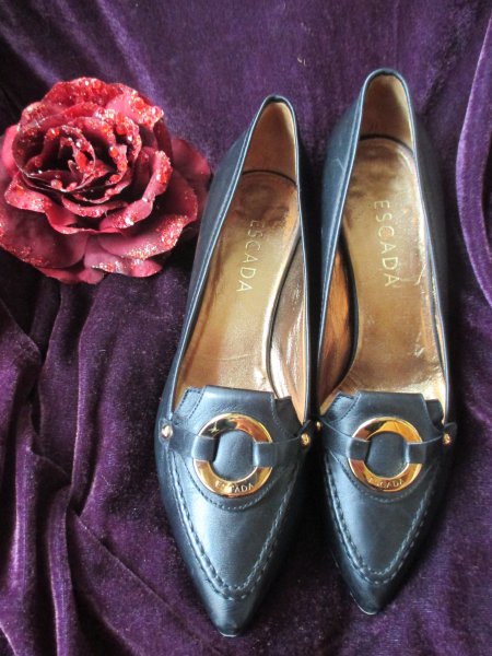 NEUw * Echt Leder * High- Heels * Pumps * Loafer * Schuhe mit Gold- Akzenten 