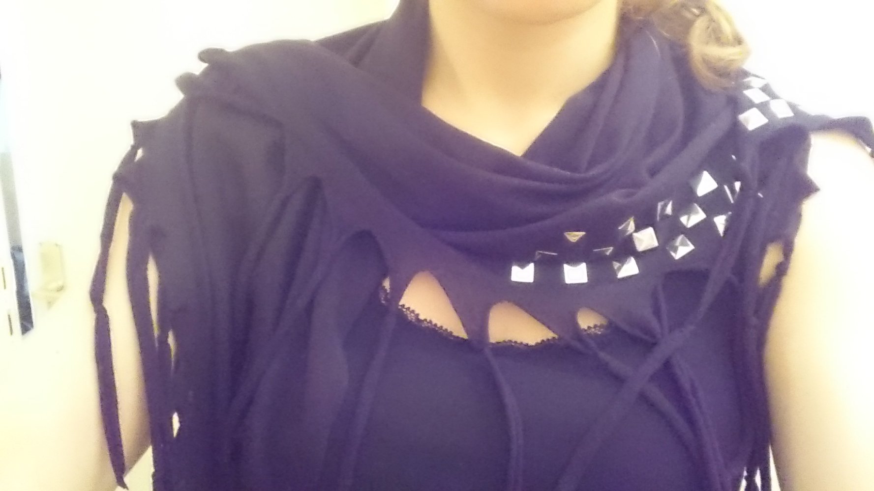 schwarzer Fransen-Nieten-Schal von Gerry Weber