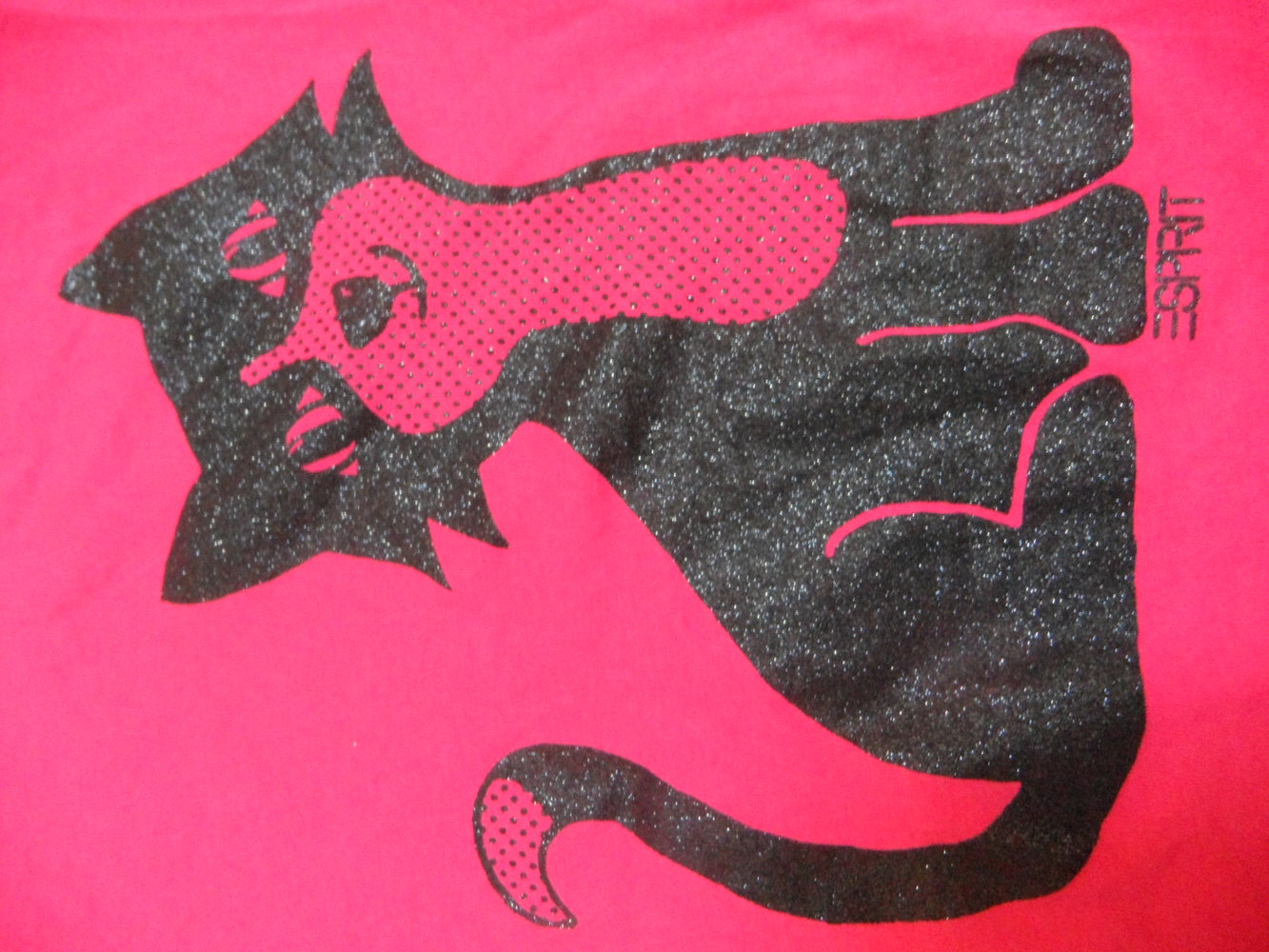 Esprit T-Shirt mit Glitzerkatze Katze 116/122