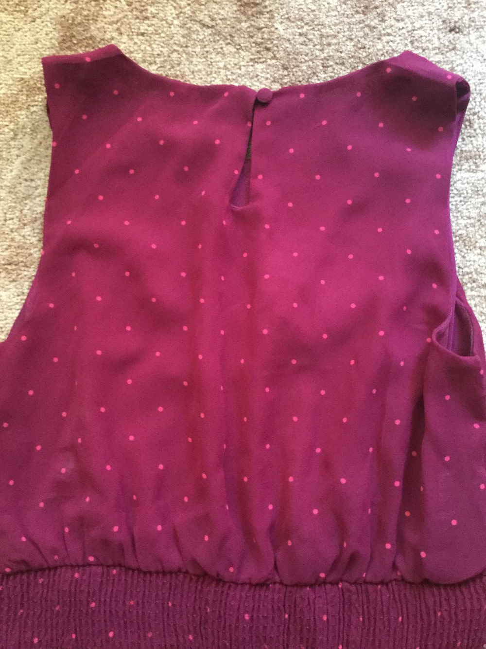 Vera Moda, Kleid, Rüsschen, gepunktet, S dunkelrot