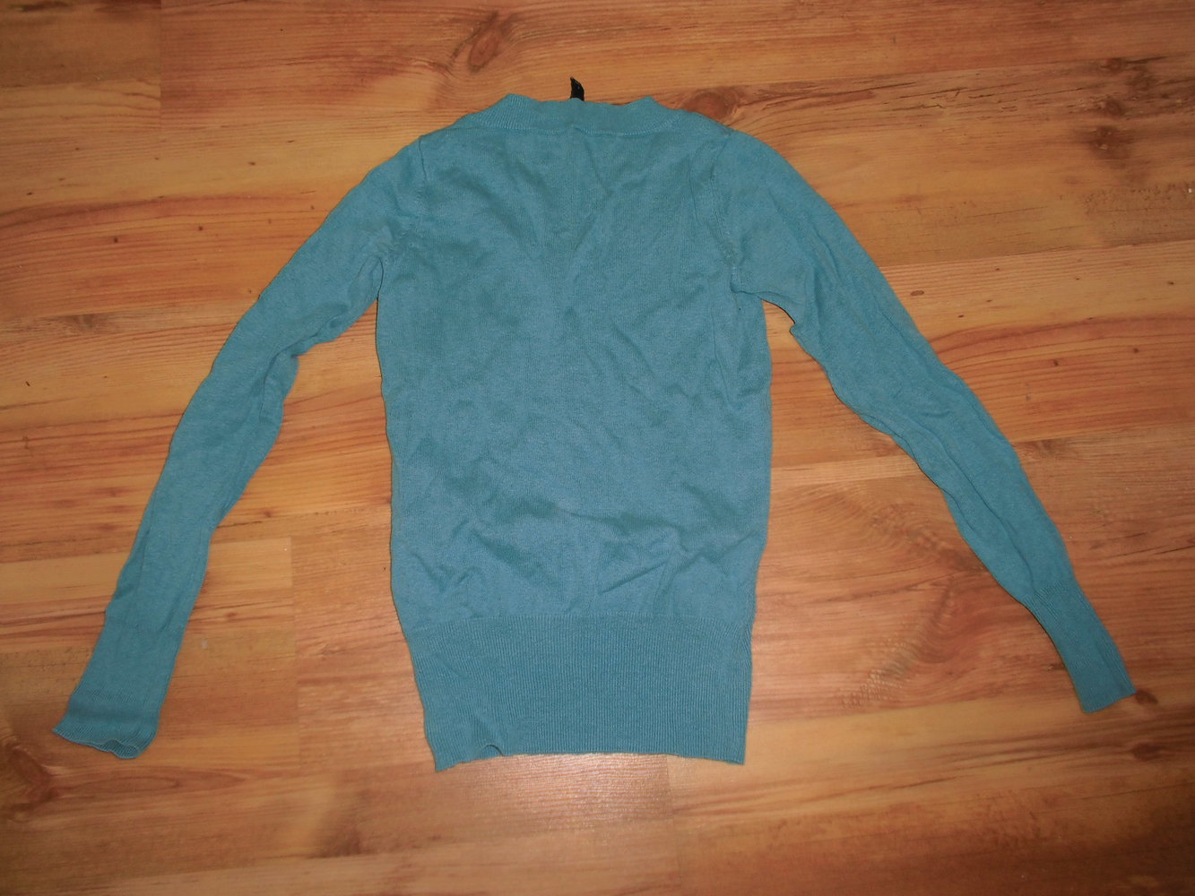 Türkisfarbener Pullover/Longsleeve - Größe S 34/36 - guter Zustand!