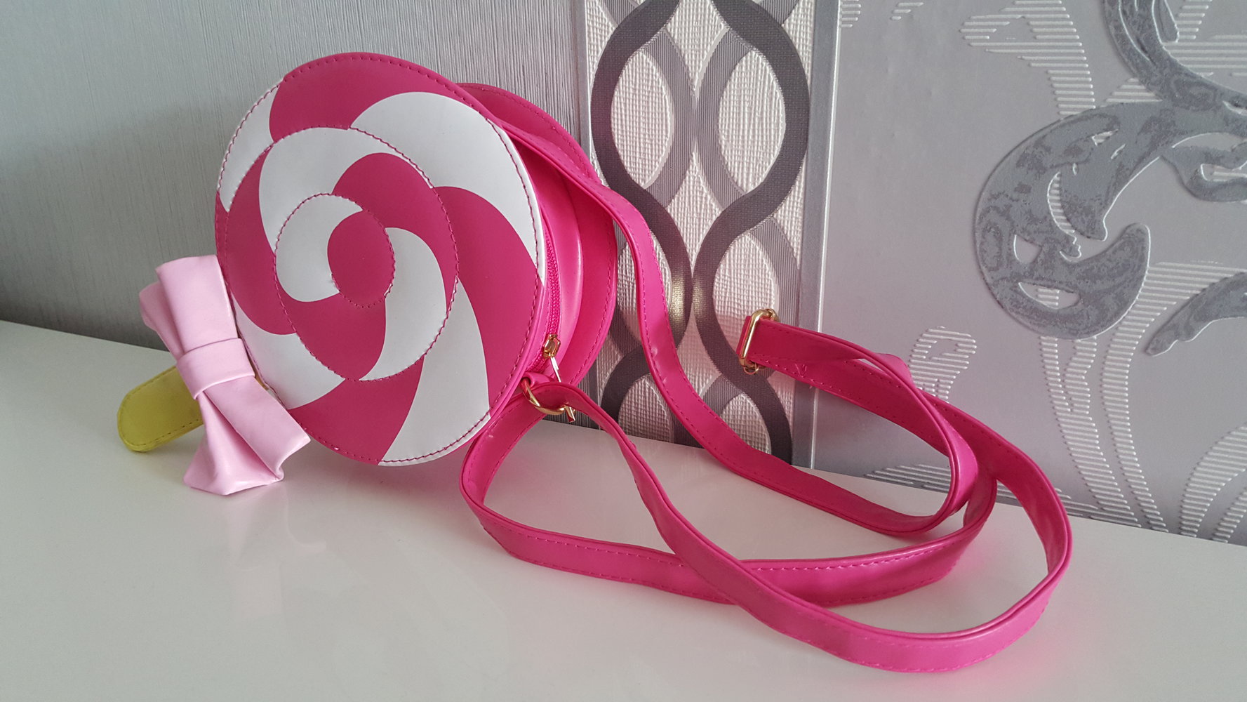 Lolita Accessoires Lollipop Tasche Süß Schleife Cosplay Pink Weiß Rosa