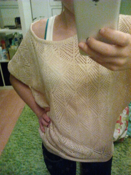 Blogger Oversized Pulli in Gold/Crème