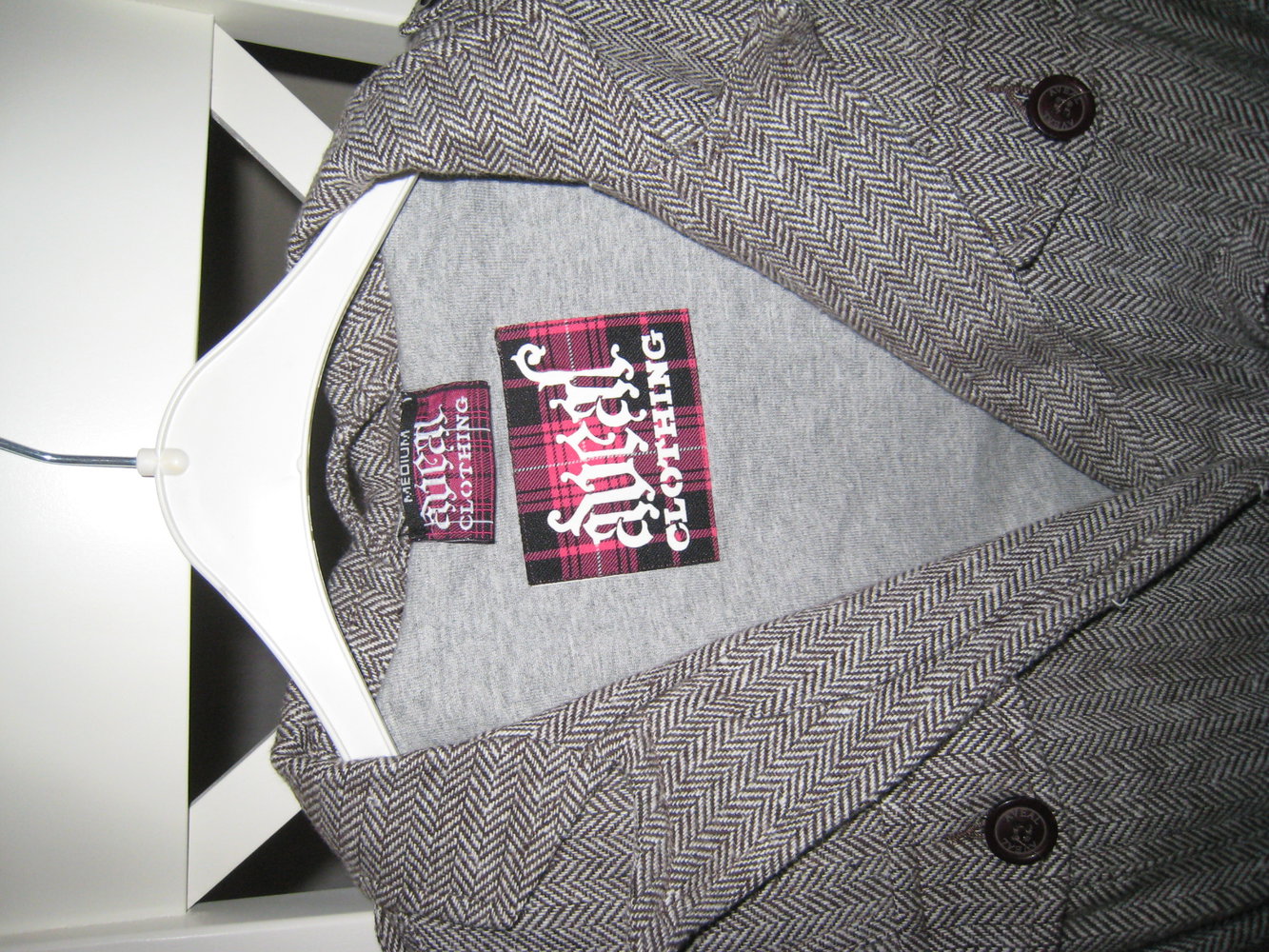 coole Aveal Jacke Blazer Jacket Kurzmantel Medium M 38 braun beige grau Fischgrät