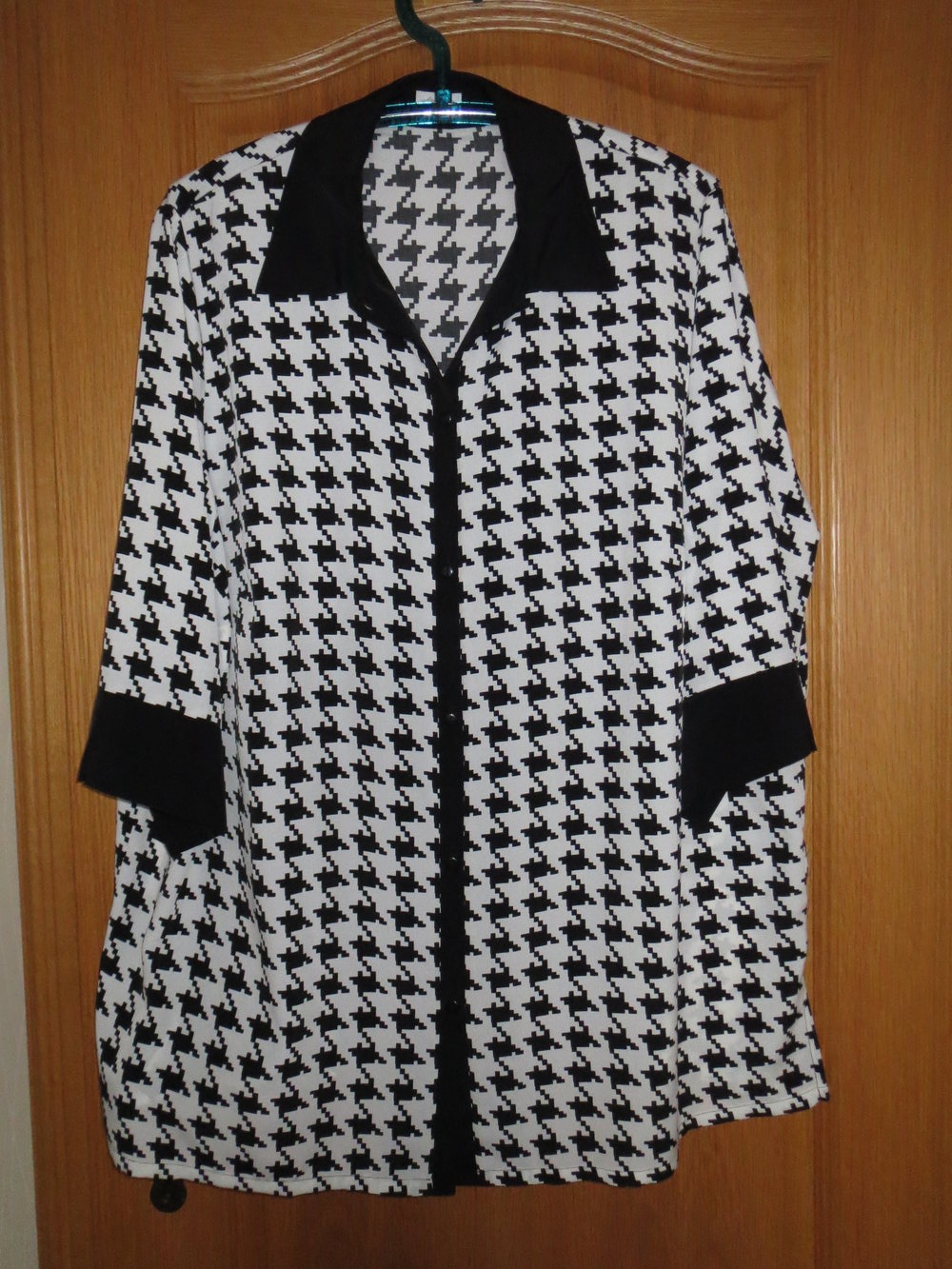 Bluse mit Top, Gr.50/XL, schwarz-weiß, neu