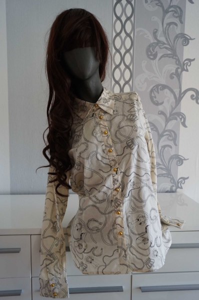 Bluse mit Muster und goldenen Knöpfen Kronen 40 M / L 