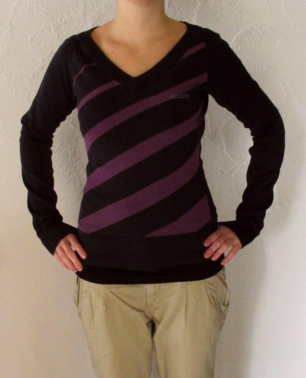 Schwarz-lilanes Sweatshirt von Mazine, Gr. XS/S