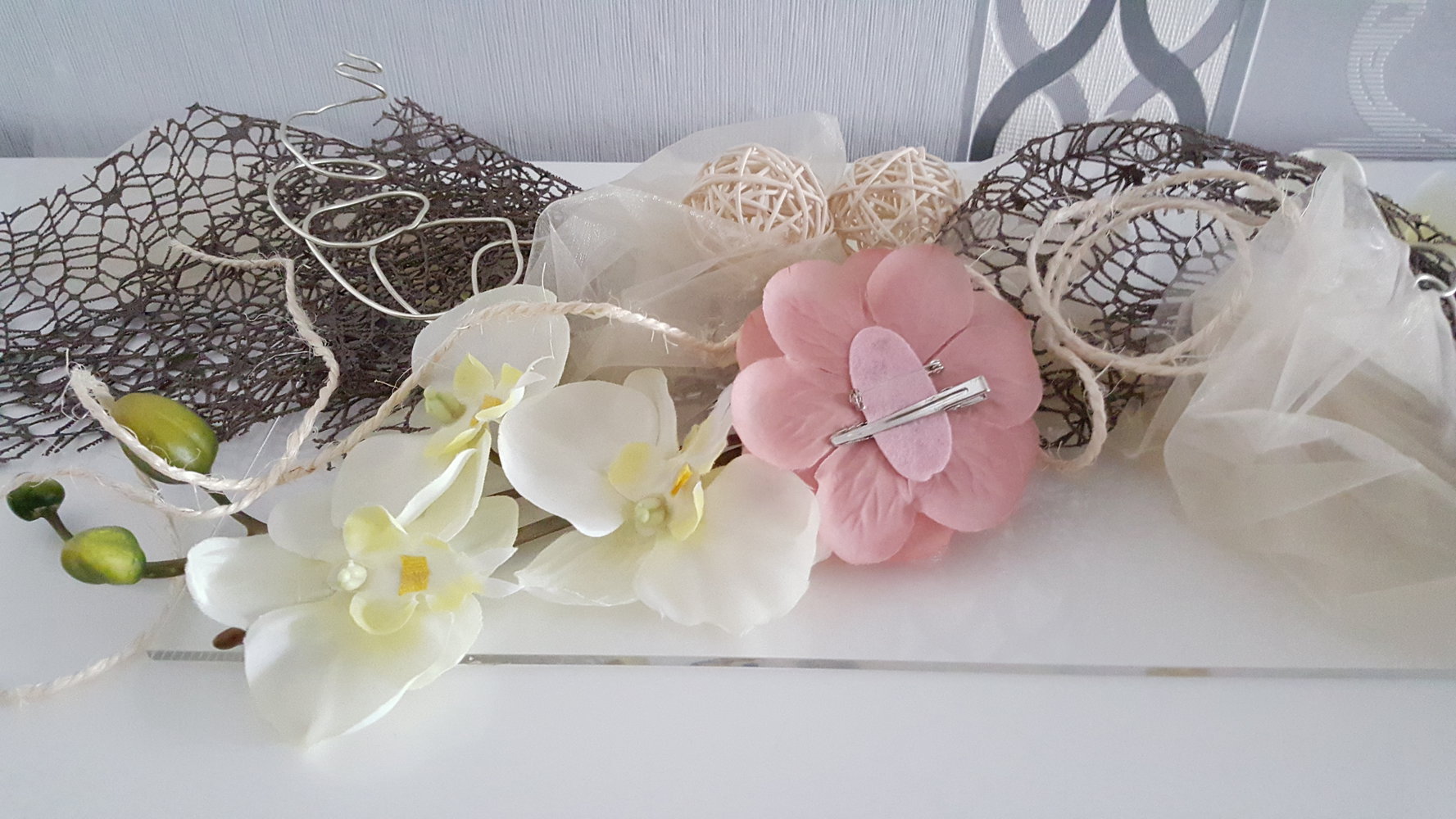 Lolita Cosplay Accessoire Große Blume Rosa Haarschmuck Haarklammer Brosche 