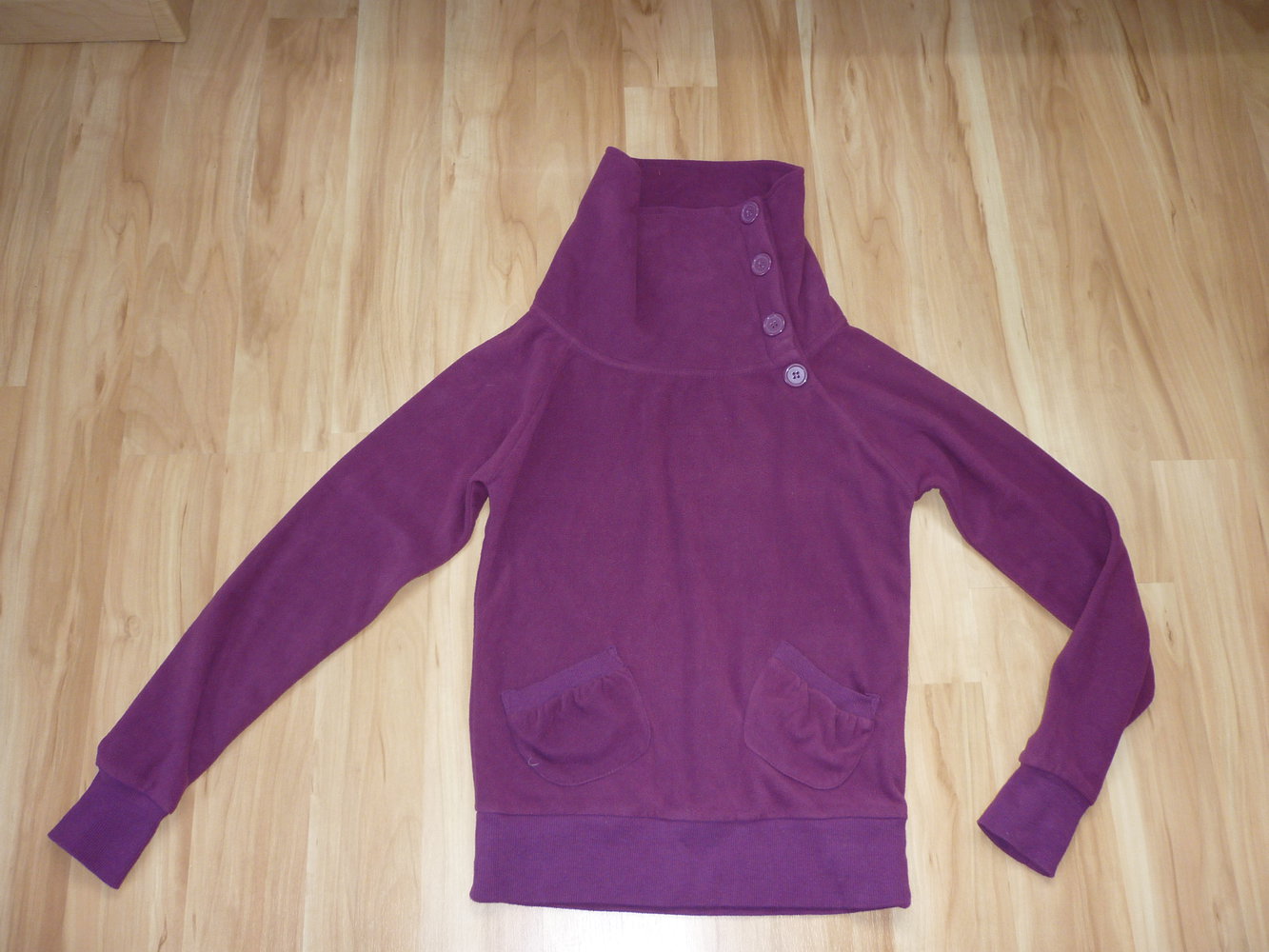Only Fleece-Pullover Pullover Fleece hoher Kragen lila Größe XS 