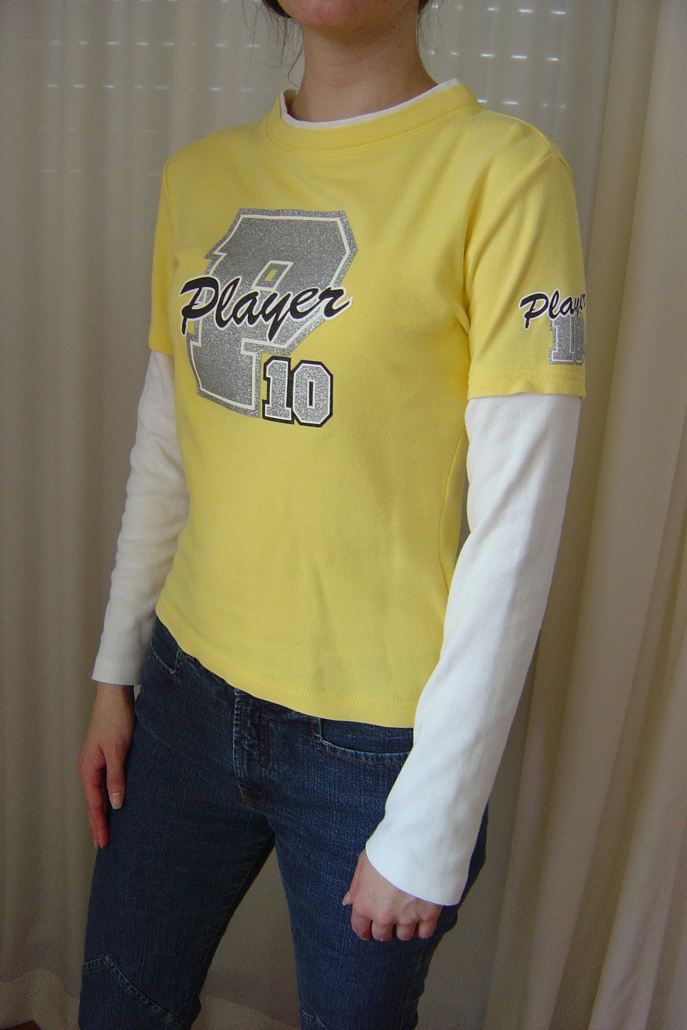 Longsleeve Shirt College/Baseball/Basketball, im Lagenlook, Gr. XS/S von Soccx, y2k