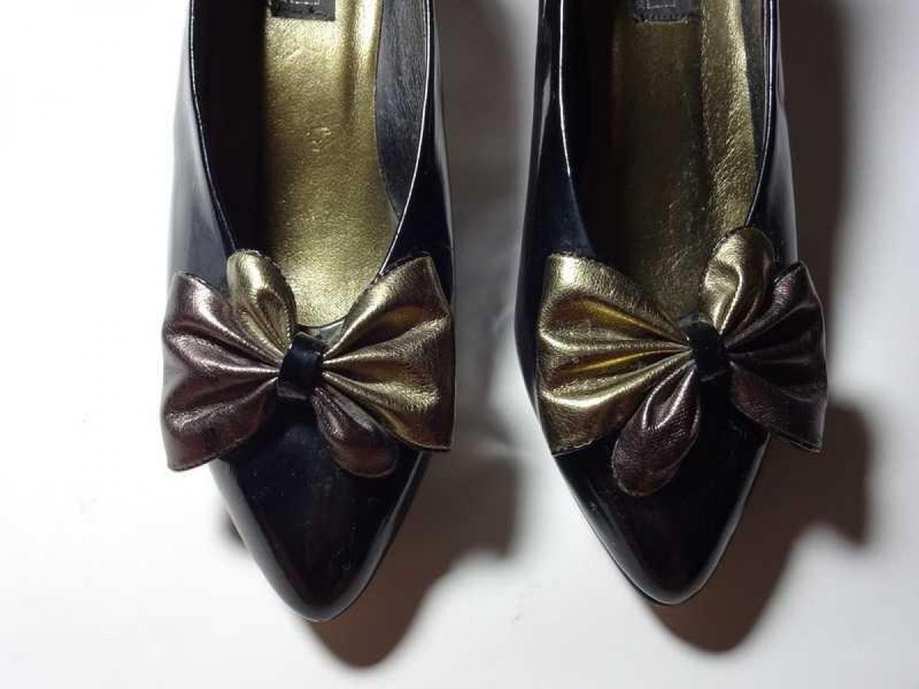 Lackschuhe mit Schleife Pumps Vintage 80er Gr. 39
