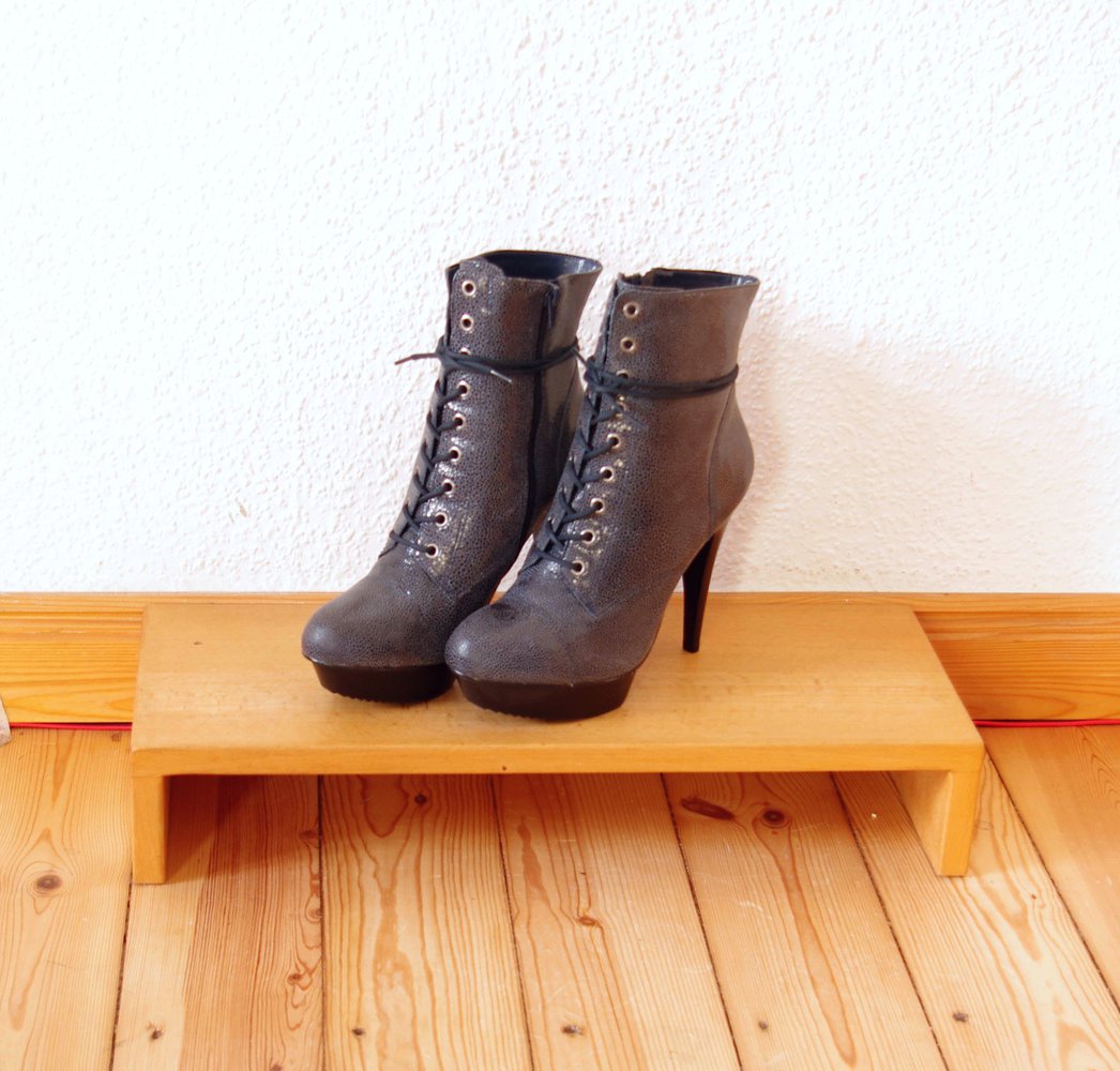 Via Uno Stiefeletten Gr. 40 41 Plateau Echtleder blau grau schwarz