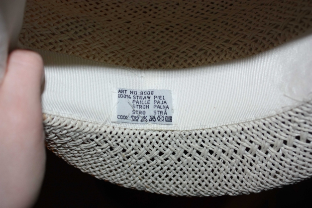 Strohhut weiß mit Schleifenband, Sonnenhut