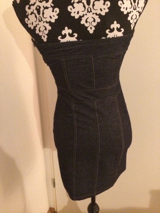 Jeanskleid bandeau trägerlos