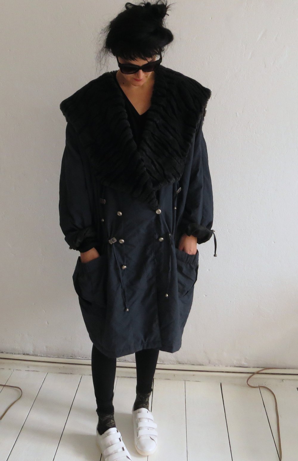 Grossartiger Oversized Vintage Parka mit breitem Kunstpelzkragen