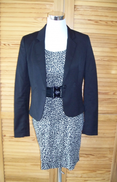 VINTAGE// 80er-Leo-Kleid Bodycon Gr. 36