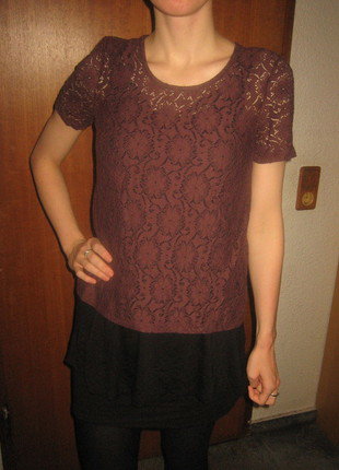 lilafarbenes Spitzen-Shirt/Bluse in Gr. S *Mengenrabatt*