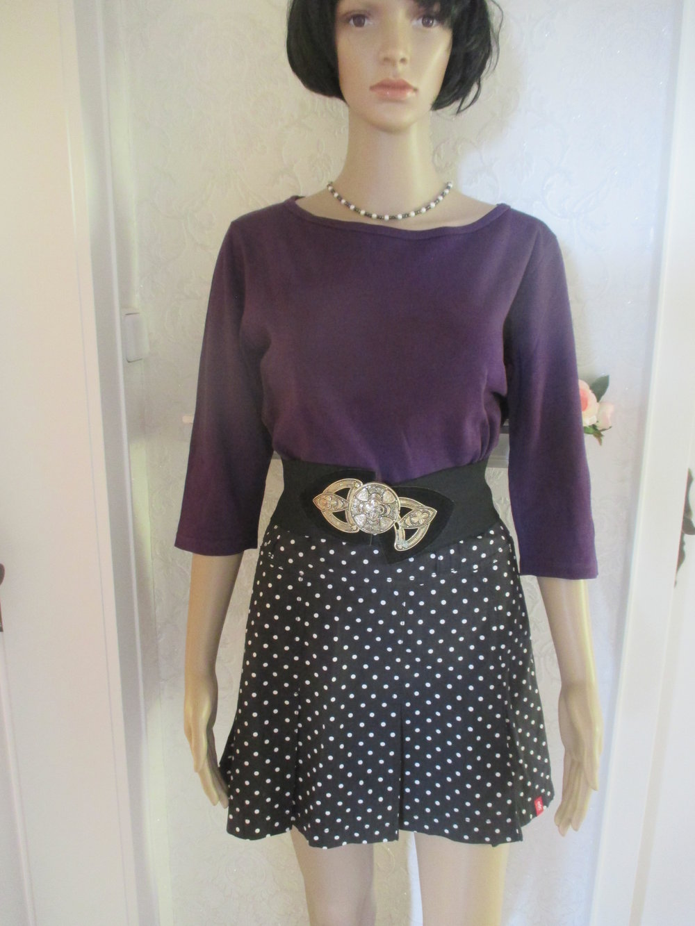 NEUw * Sexy * modern * Punkte * Polka Dots * Tupfen * Falten * Mini Rock 