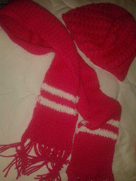 Schal und Mütze Set Pink Mädchen