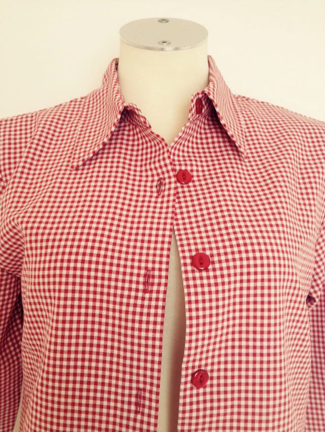 Exclusive Karo 3/4 Ärmel Bluse Überzieher