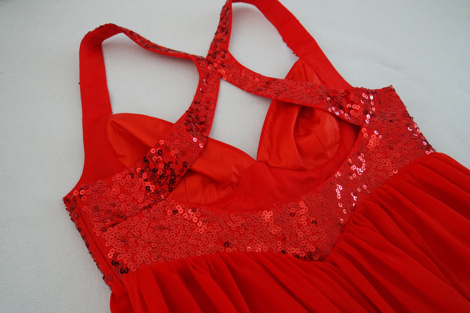 Cocktailkleid Glitzer Rot Pailletten Gr. 10 - 36 Lipsy London 