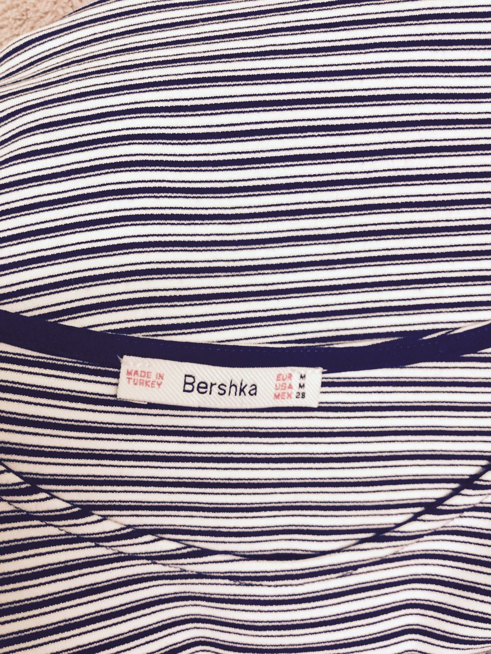 Bershka M Marine Kleid  blau weiß gestreift 