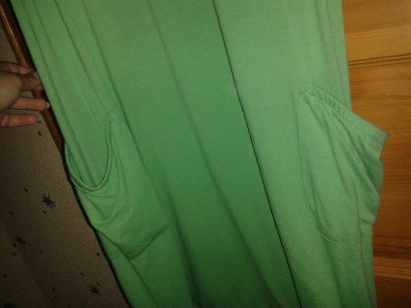 Sommerkleid lang grün Taschen