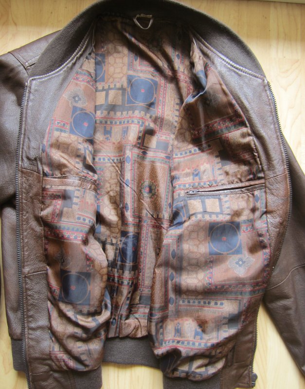 Braune / dunkelbraune Lederjacke, echt Leder, Bomber-Jacke, Damen 42/44 Herren S/M