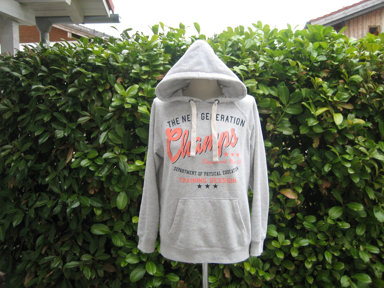 Lässiges, bequemes Kapuzen-Sweatshirt Gr. 40, Hellgrau - kombistark - kuschelig!