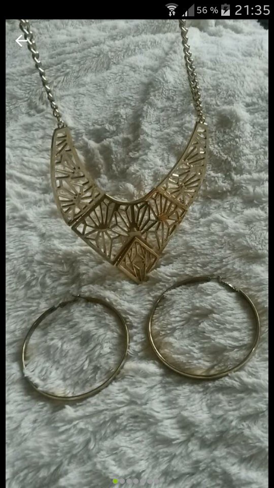 Statementkette und Ohrringe Goldfarben wie neu