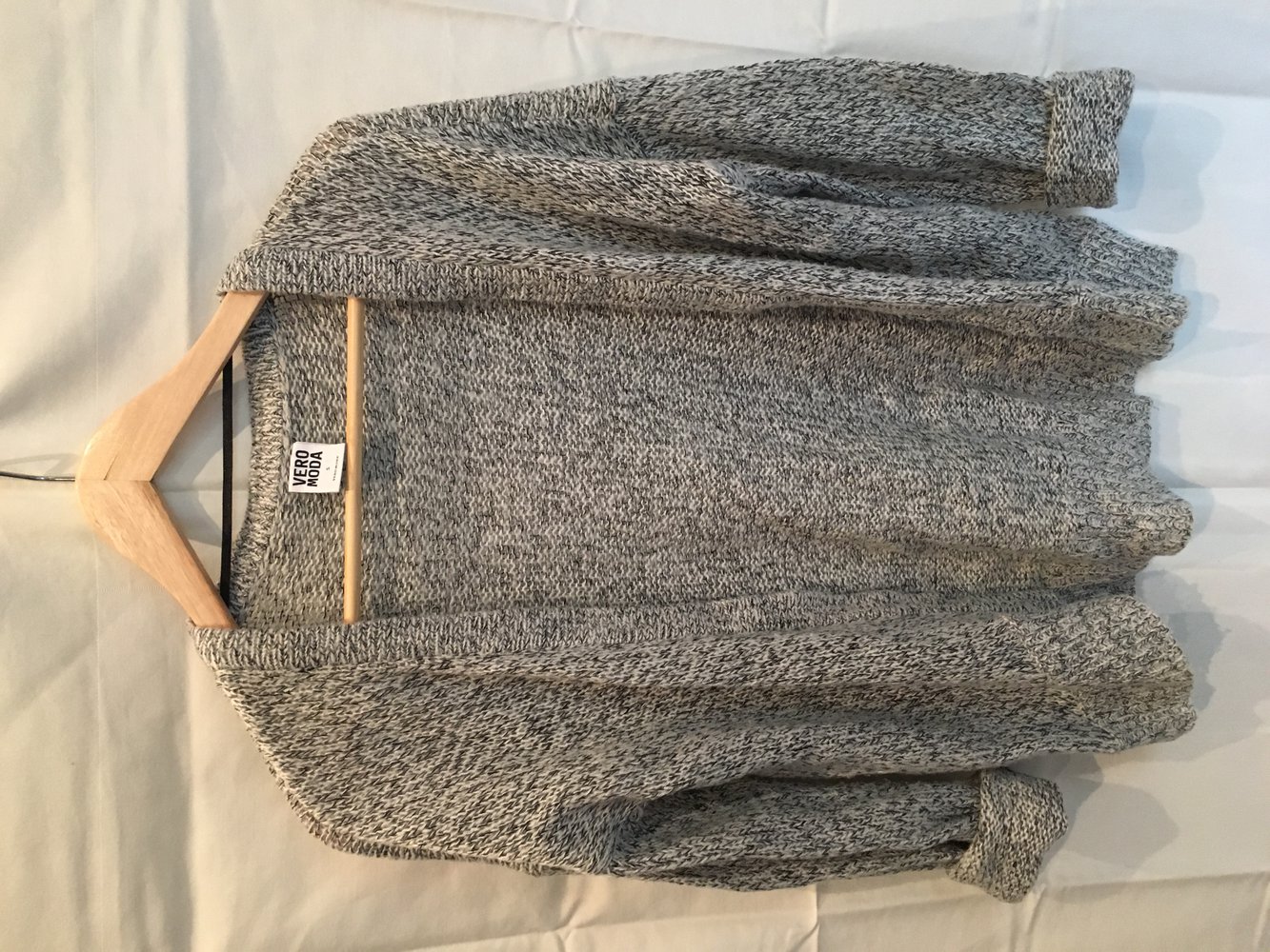 Grau melierter Cardigan