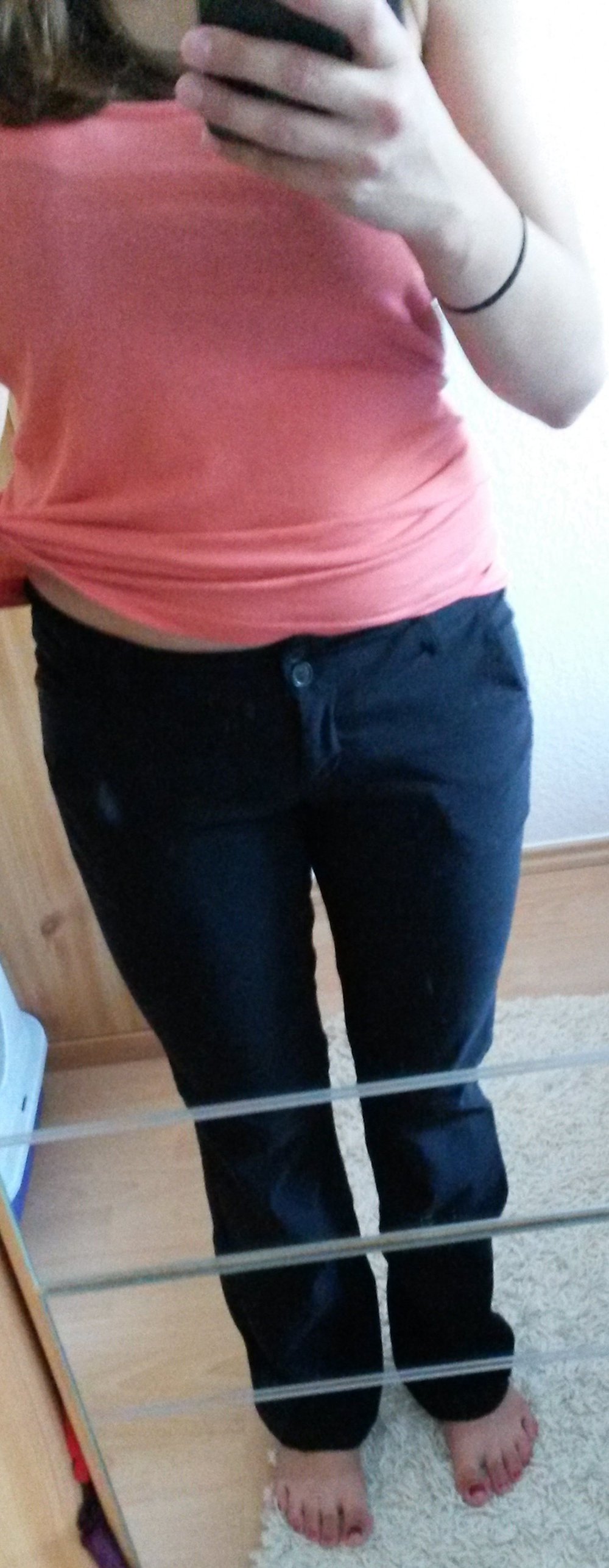 schwarze Stoffhose stretch