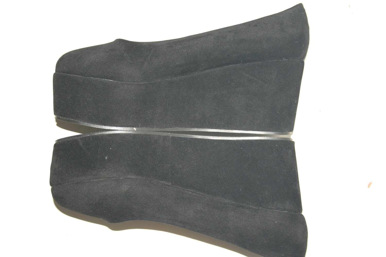 Neue Plateau Ballerinas Flatforms Samt Schwarz 41