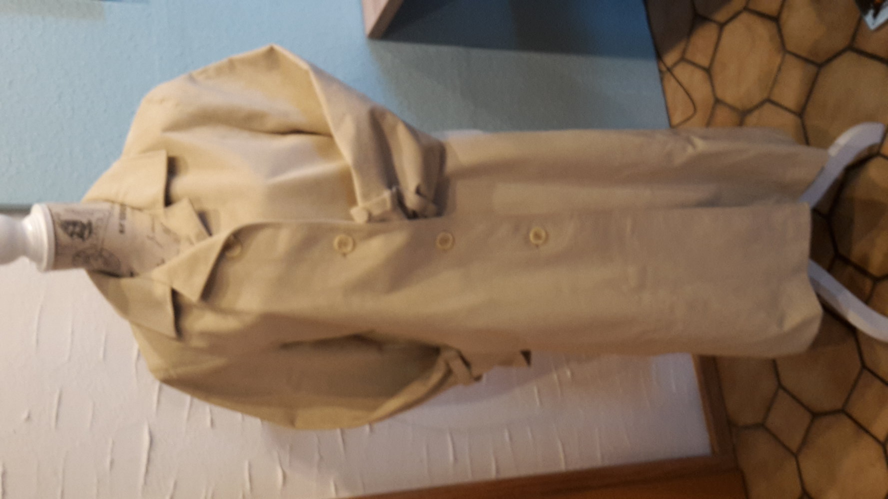 beige, nude, heller Mantel Gr. L, Alcantara. chic Barison`s