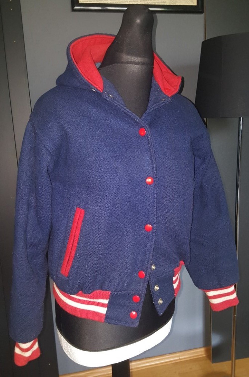 Fordham vintage Basketball Football Jacke Blau Rot